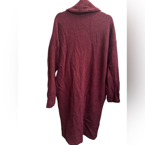 MOTH ANTHROPOLOGIE Boiled Wool Unstructured Coat Pockets Burgundy SZ MED EUC - Picture 12 of 12